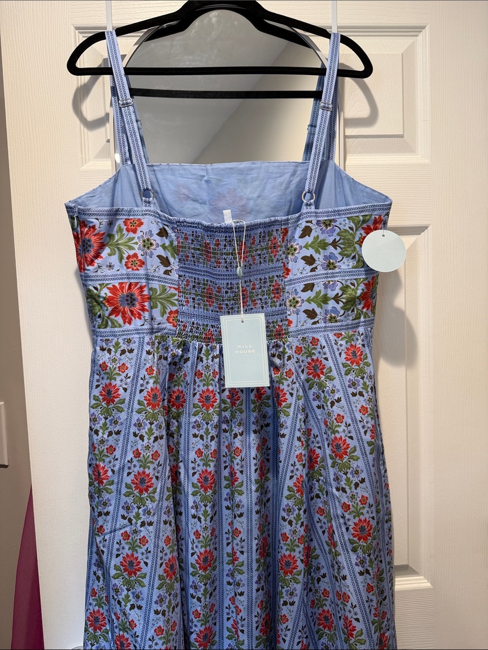 NWT Hill House Margot Midi Dress with Blue and Red florals - Picture 7 of 7